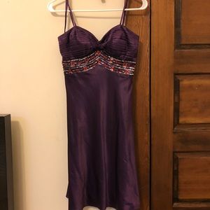 Dave and Johnny deep purple cocktail dress